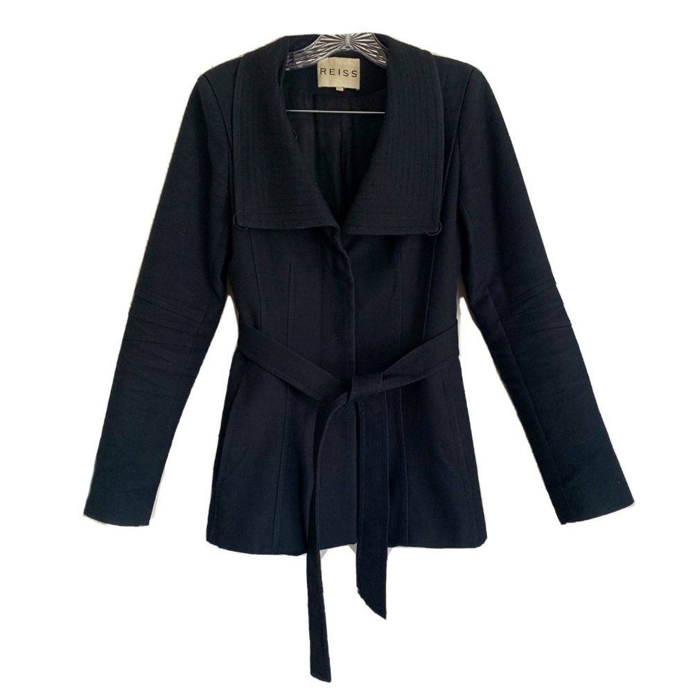 Reiss Belted Jacket in Black